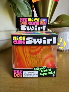 NIB Needoh Nice Cube Swirl ORANGE/PINK #1